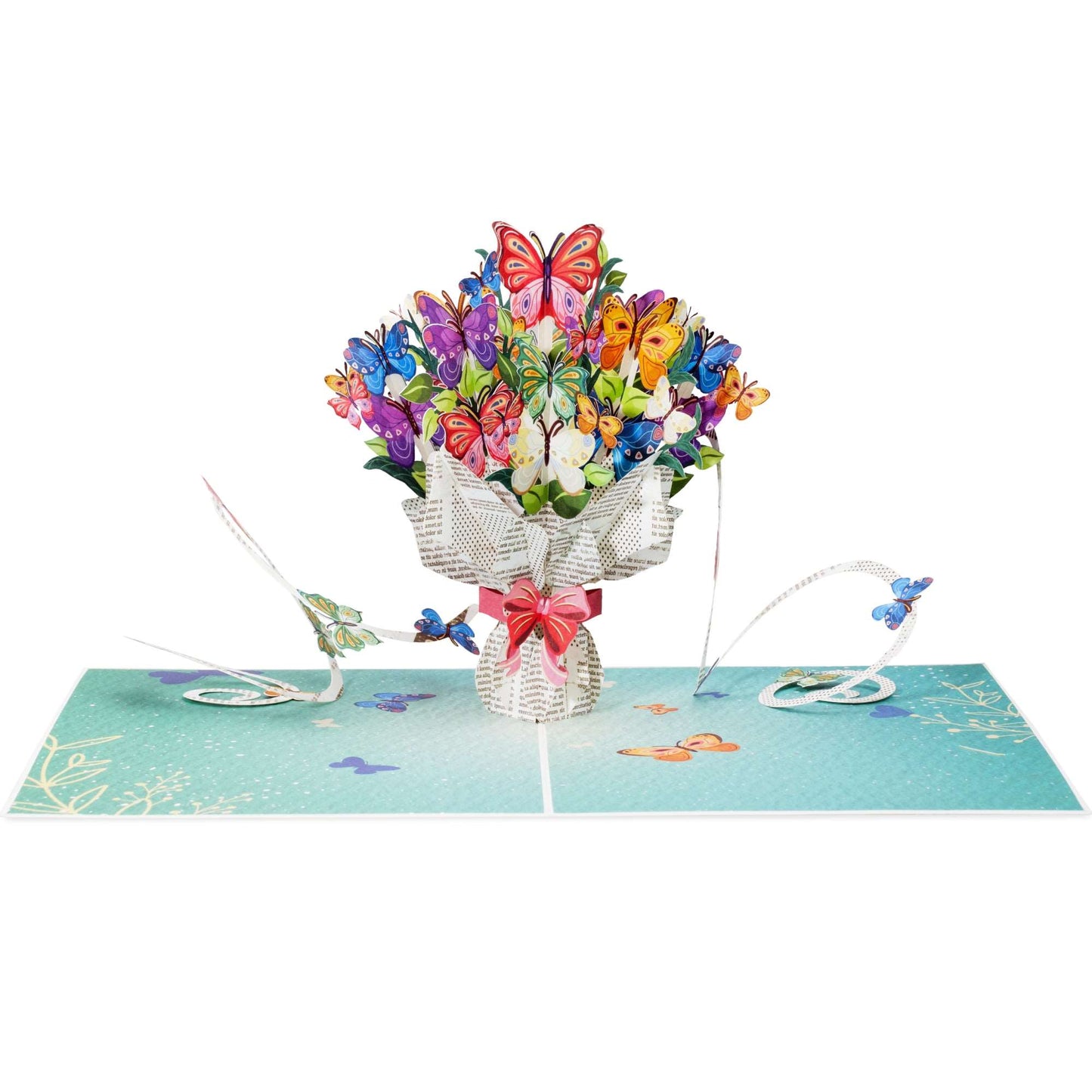 Butterflies Bouquet Pop Up Card showcasing intricate 3D butterfly bouquet.