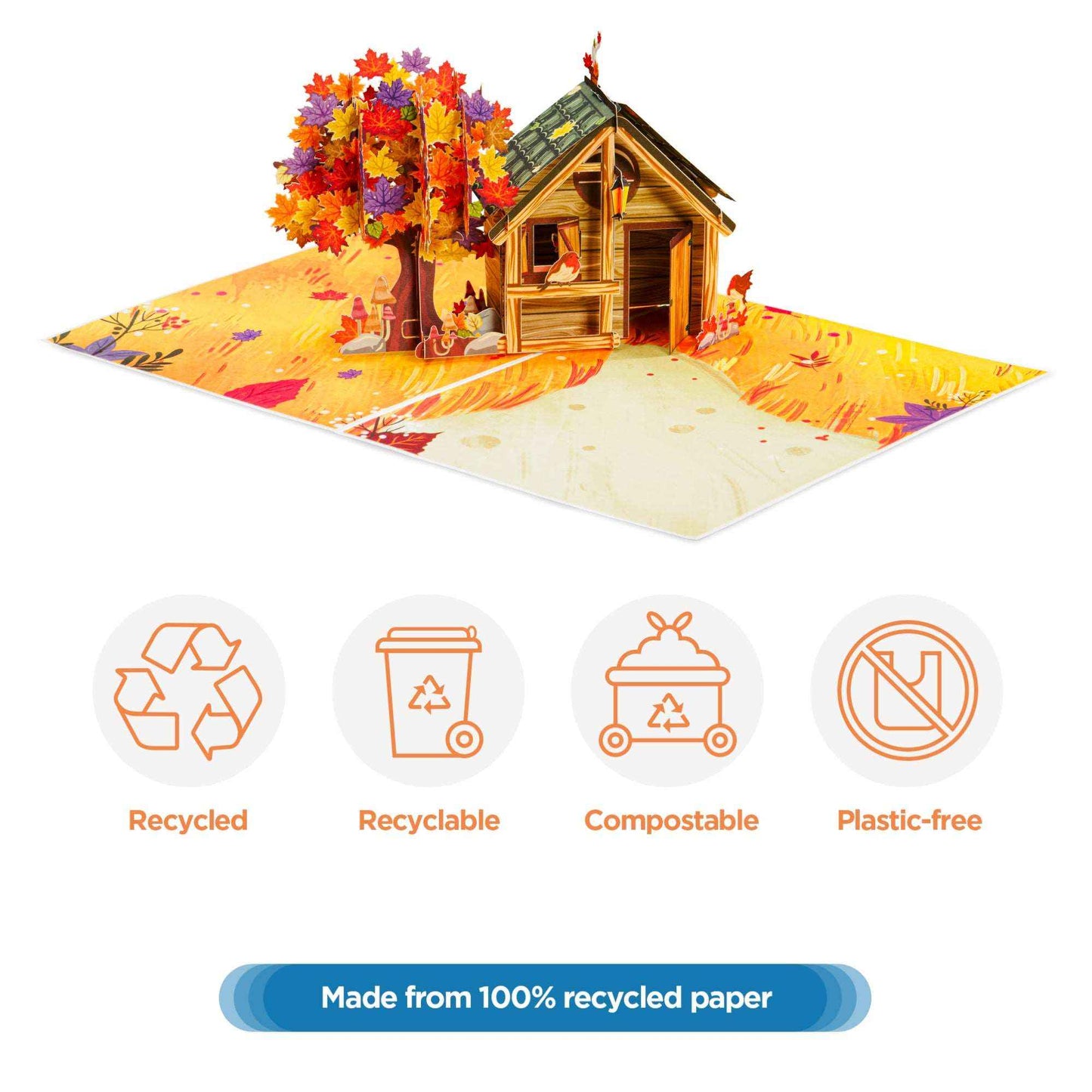 Paper Love Pop Up Cards - Cozy Autumn Home Frndly Pop Up Card