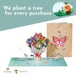 Butterflies Bouquet Pop Up Card with eco-friendly message about tree planting.