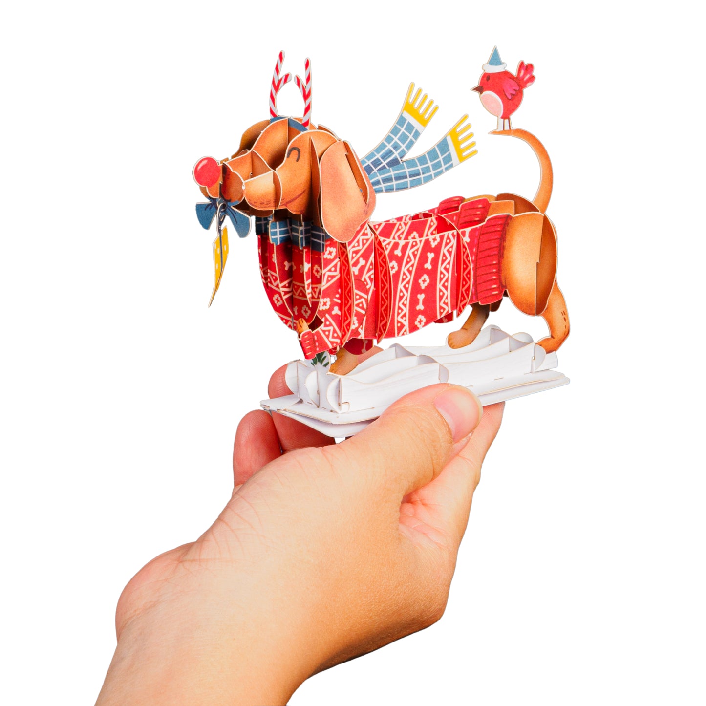 Woofy Christmas Pop Up Card, with Keepsake - Paper Love