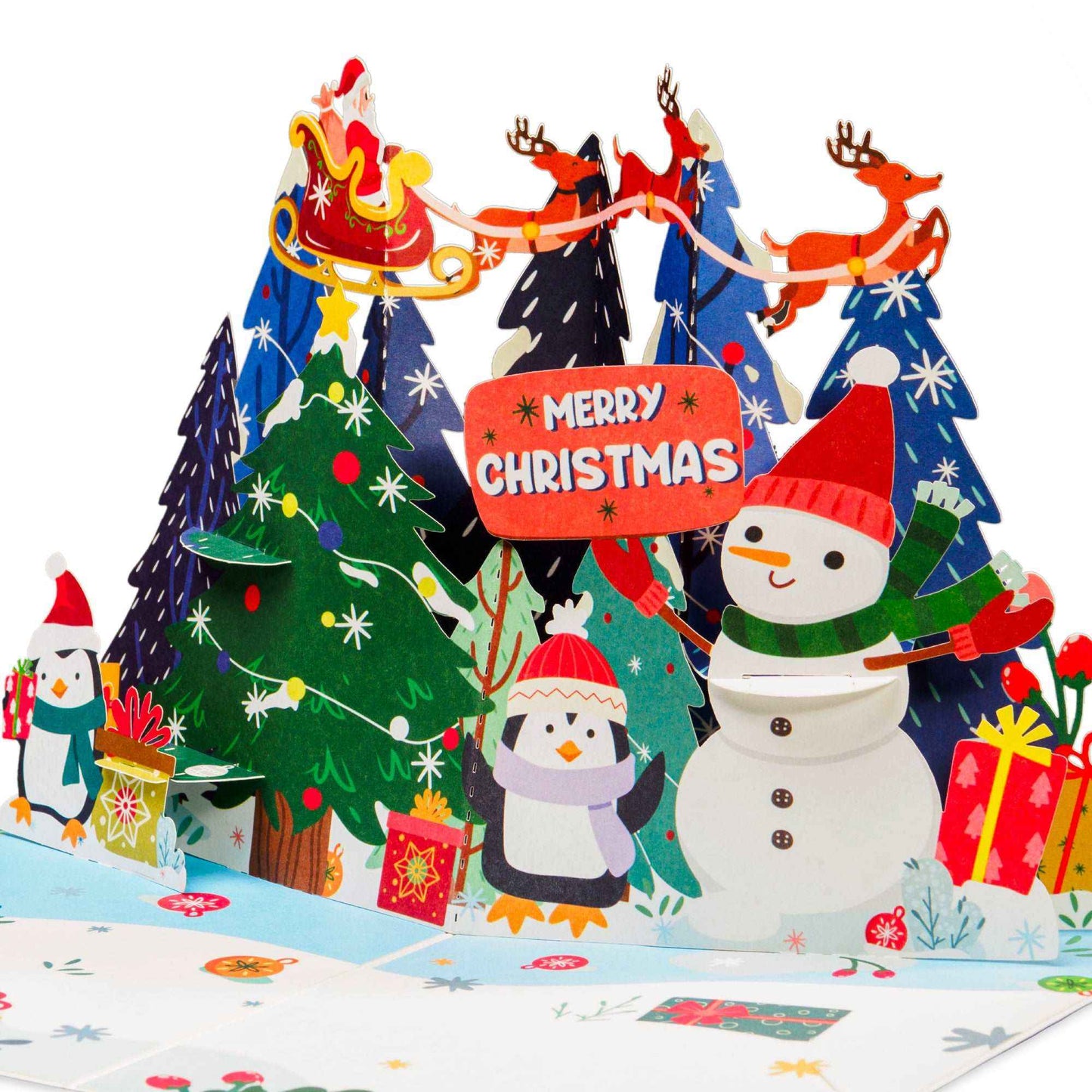 Paper Love Pop Up Cards - Christmas Night Frndly Pop Up Card, 5" x 7" Cover