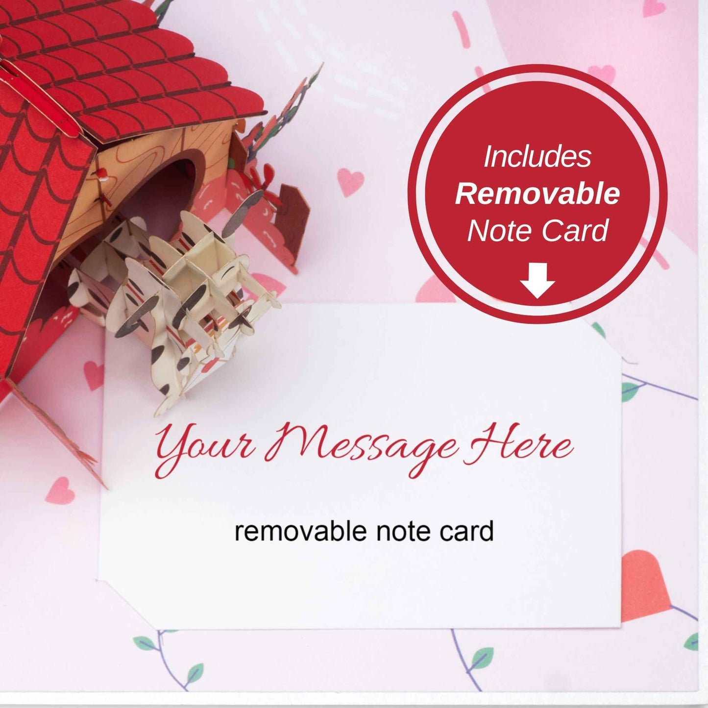 Paper Love Pop Up Cards - Love Dog House Pop Up Card - 5" x 7"