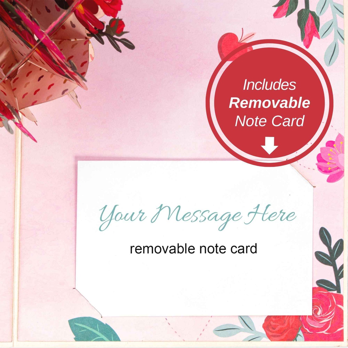 Paper Love Pop Up Cards - Love Bouquet Pop Up Card - 5" x 7"