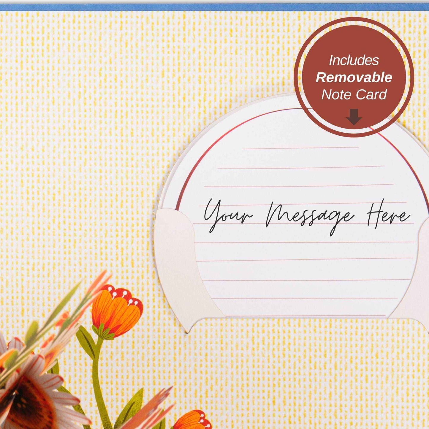 Paper Love Pop Up Cards - Hugepop Artisan Flower Pop Up Card with Detachable Bouquet