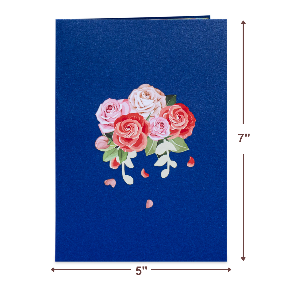 Pink Roses Pop Up Card - Paper Love