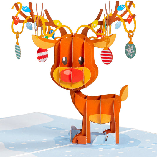 Ornemant Reindeer Pop Up Christmas Card