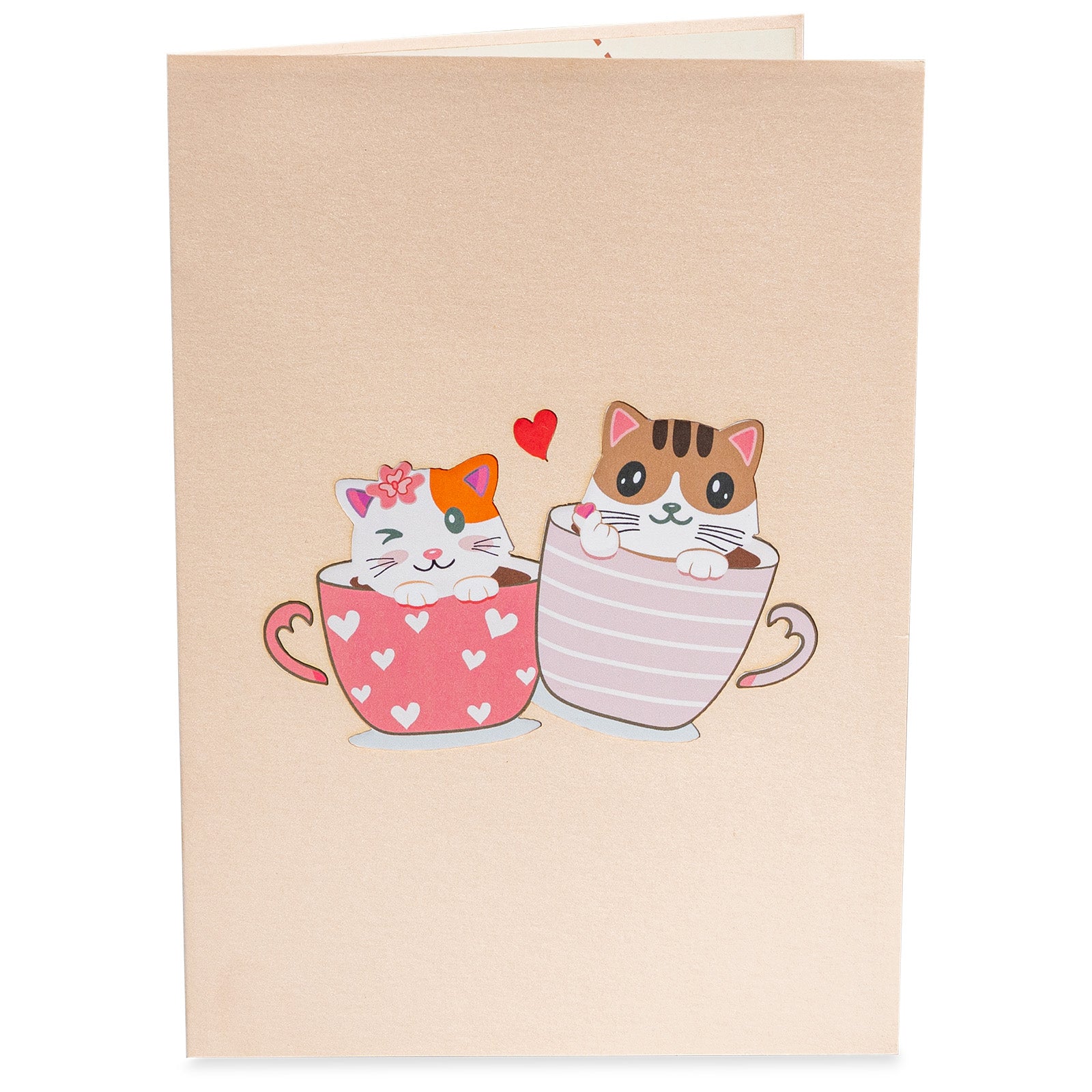 Love Cat Mugs Pop Up Card- 5" x 7" - Paper Love
