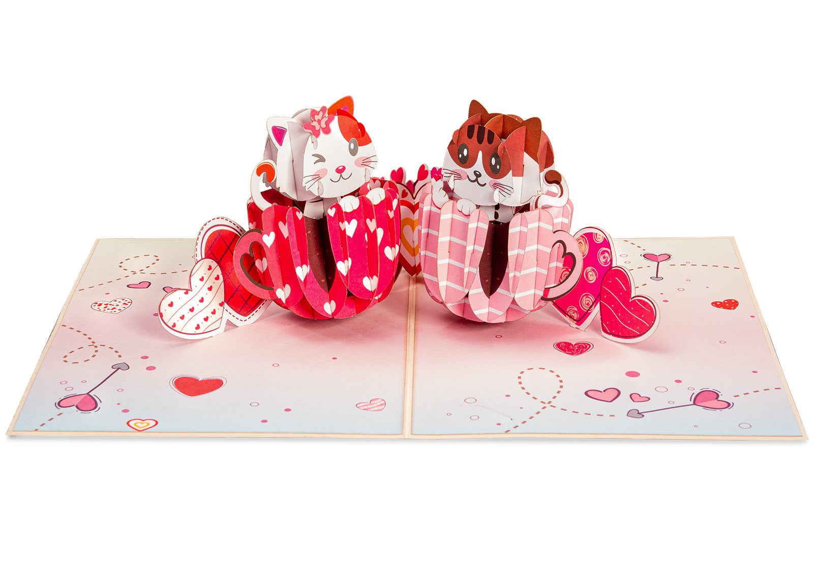 Love Cat Mugs Pop Up Card- 5" x 7" - Paper Love