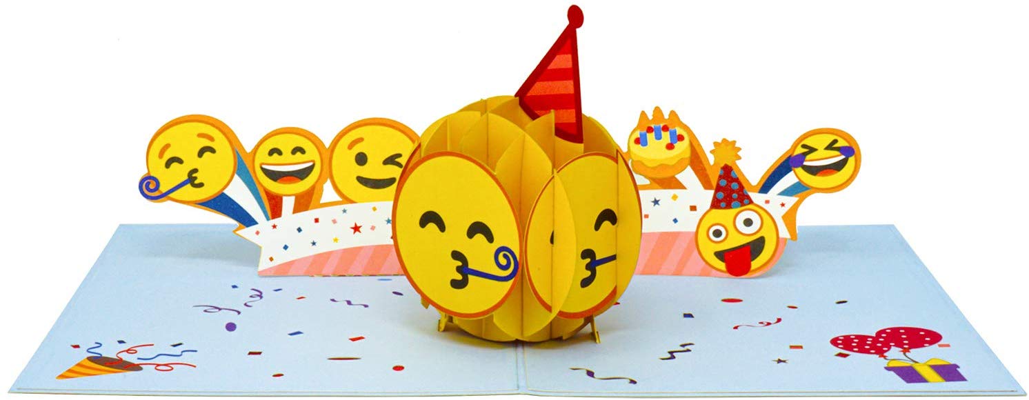 Partying Emoji Pop Up Birthday Card - Paper Love