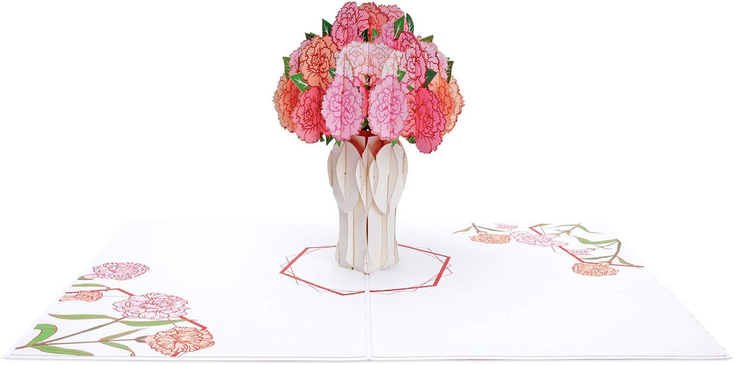 Carnation Bouquet Pop Up Card