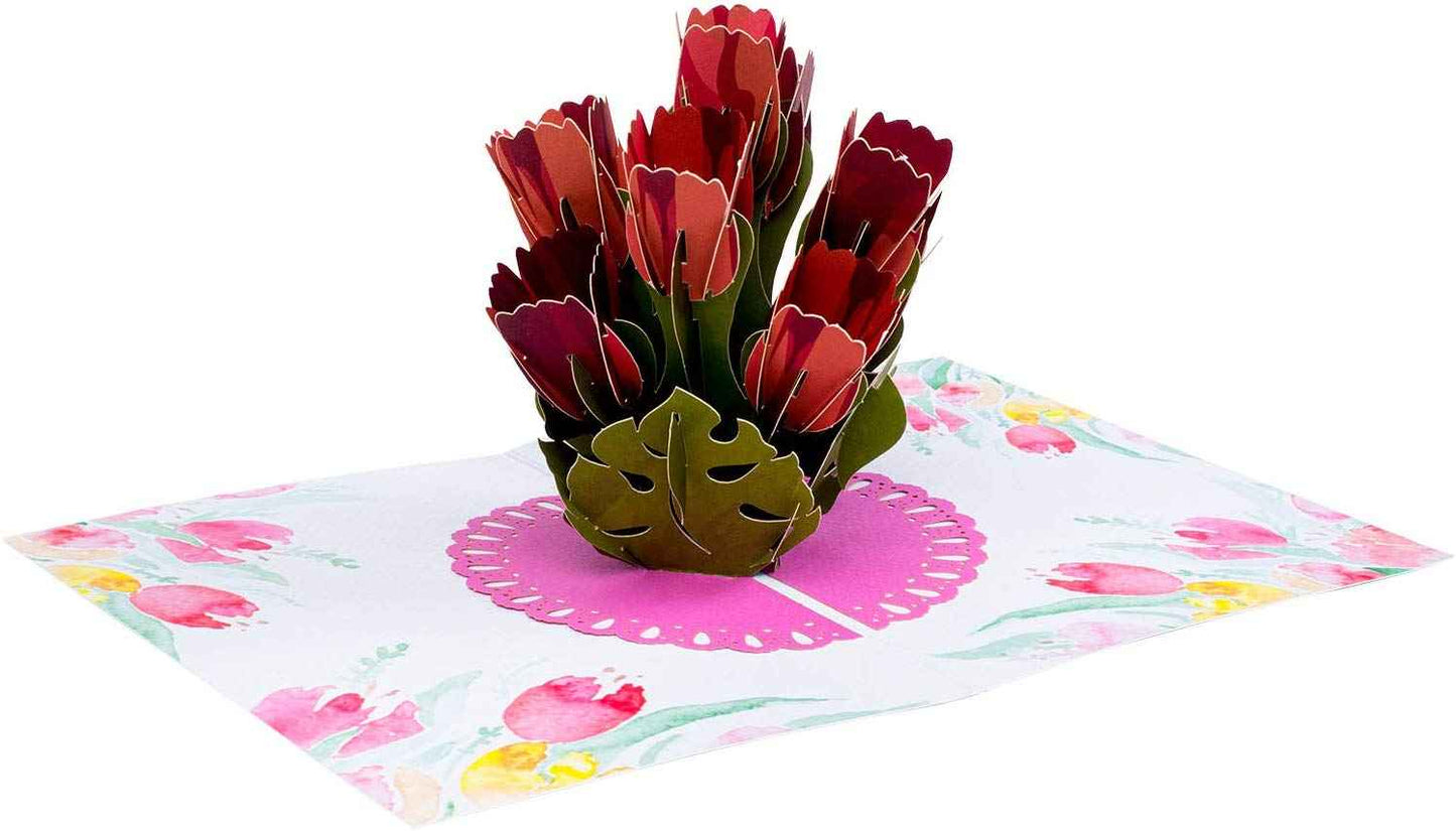 Paper Love Pop Up Cards - Tulip Bouquet Pop Up Card
