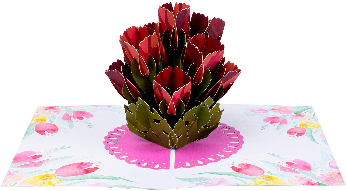 Tulip Bouquet Pop Up Card - Paper Love