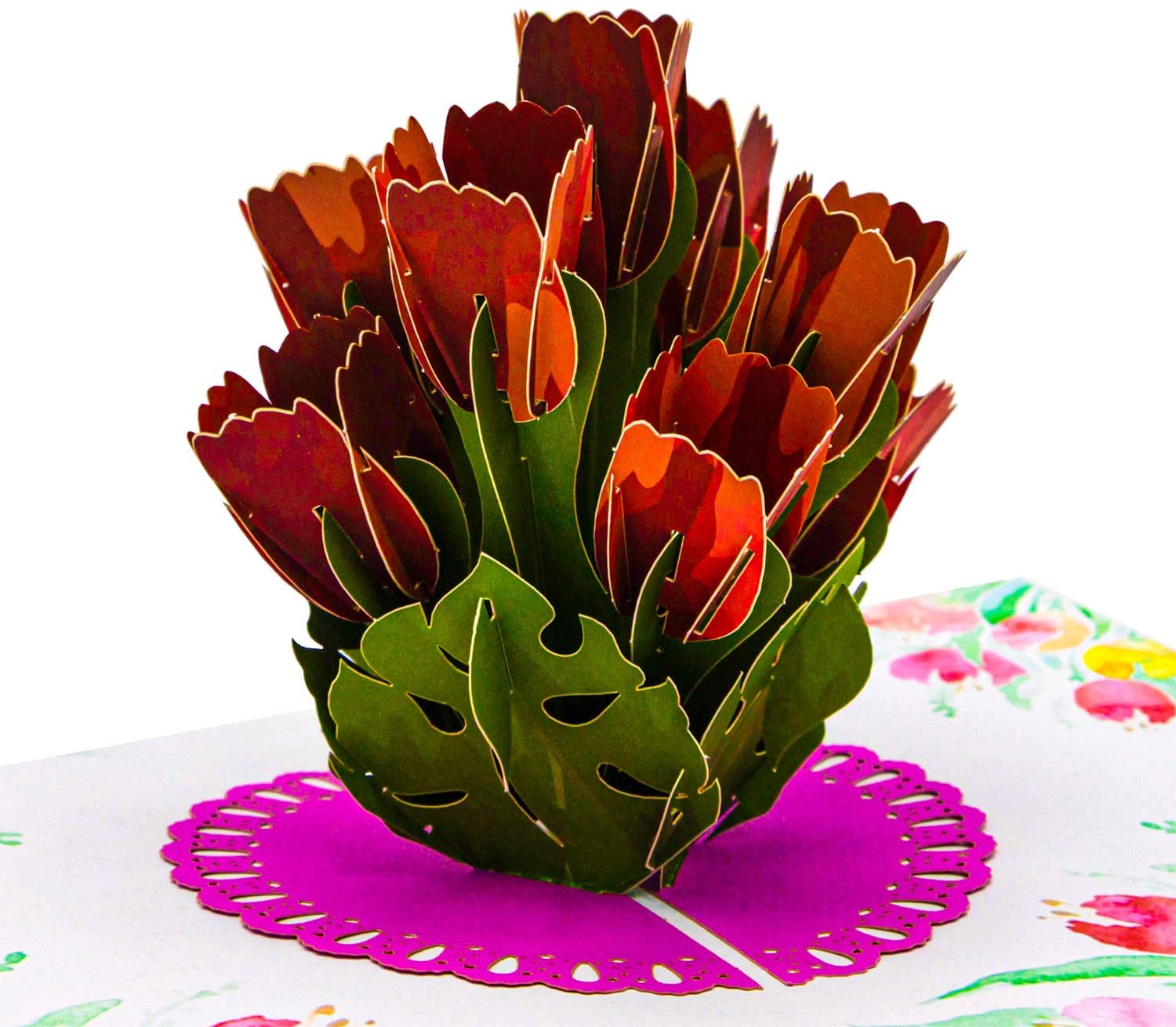 Tulip Bouquet Pop Up Card - Paper Love