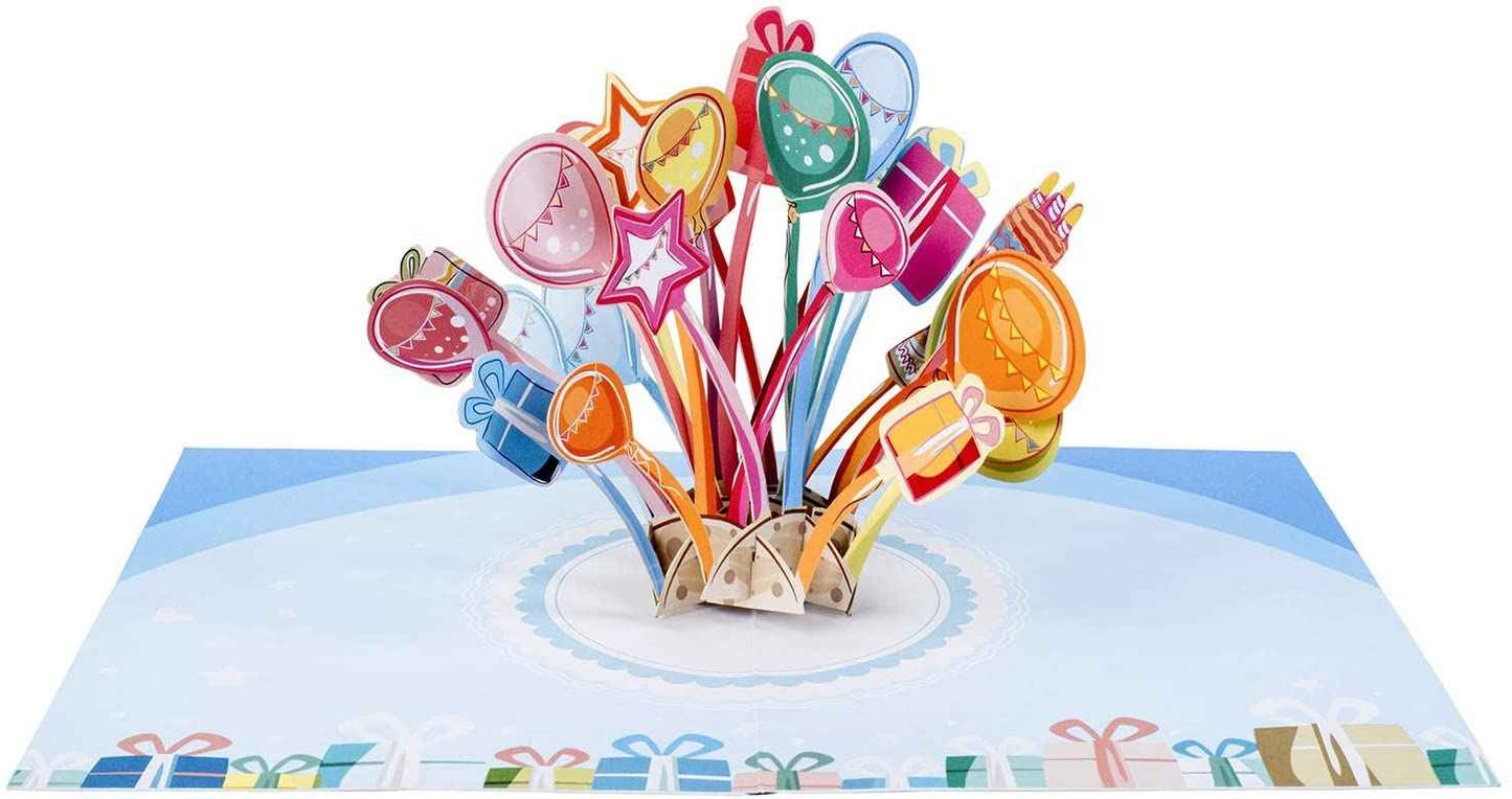 Paper Love Pop Up Cards - Balloons Explosion Pop Up Card