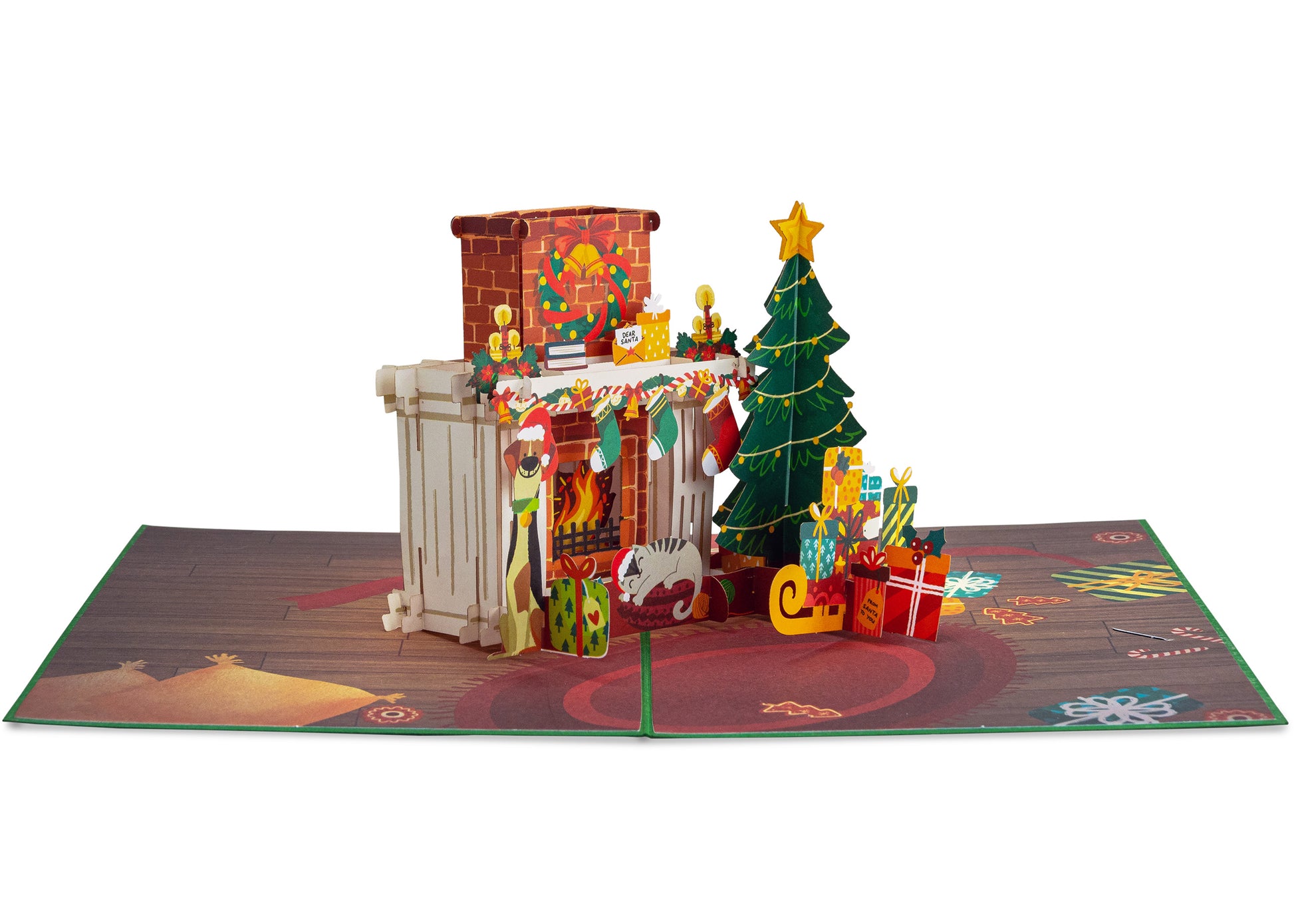 Fireplace Pop Up Christmas Card - Paper Love