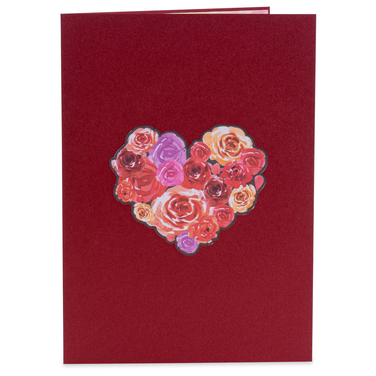 Handcrafted Paper Flowers: Roses (6 Stems) with Love Explosion Pop-Up Card