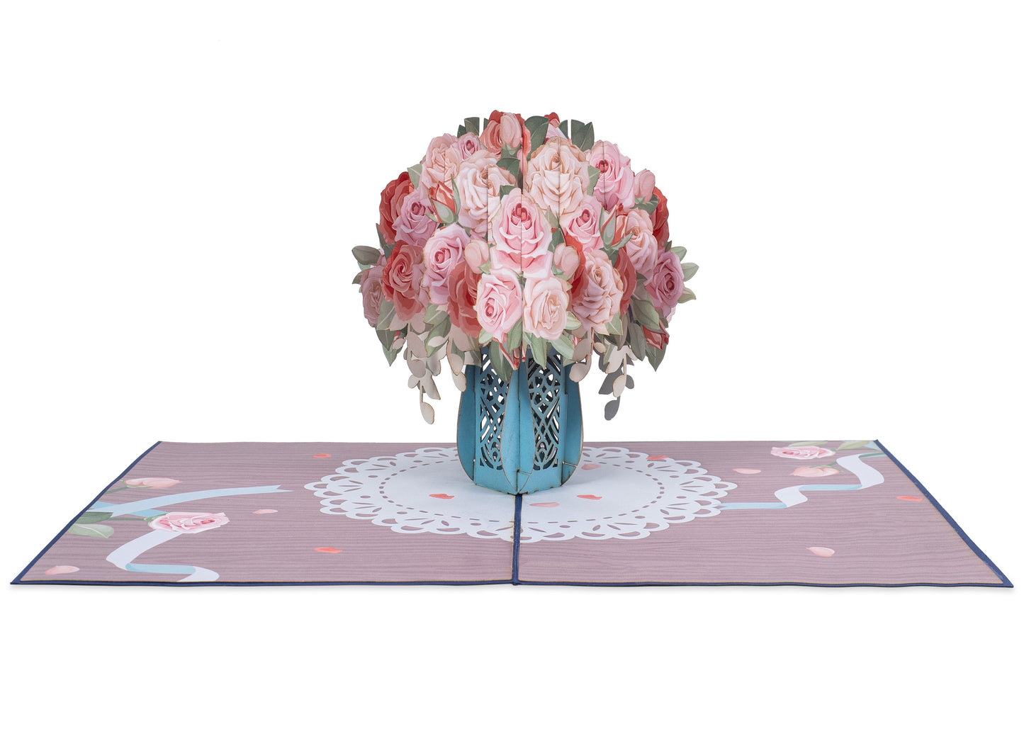 Pink Roses Pop Up Card - Paper Love