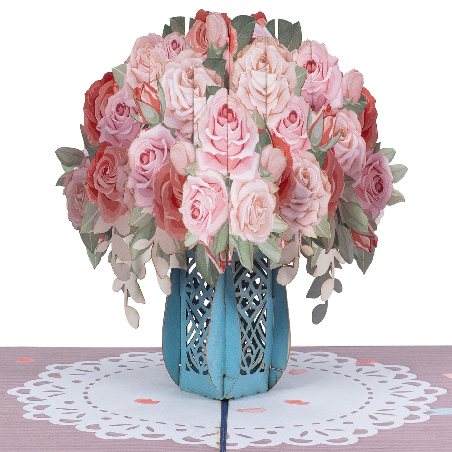 Pink Roses Pop Up Card - Paper Love