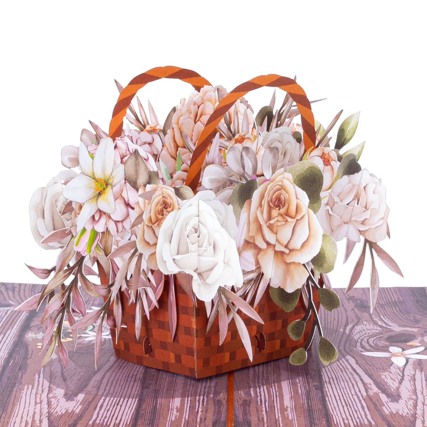 Rustic Flower Basket Pop Up Card - Paper Love