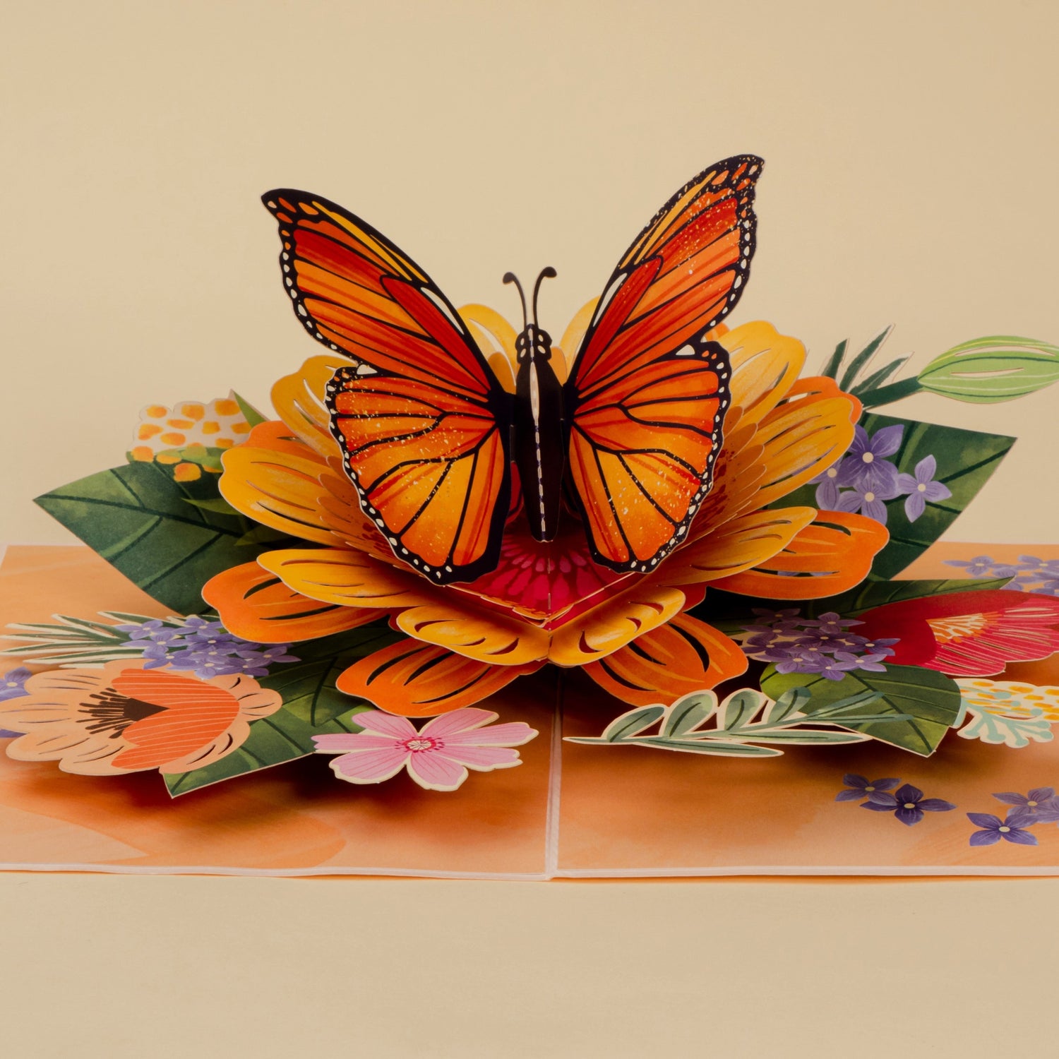 Fall butterfly pop up greeting card