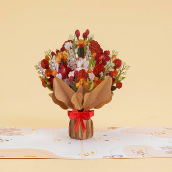 paper flower bouquet 3D pop up card