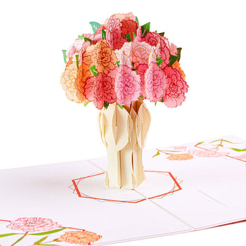 carnation paper bouquet pop up card