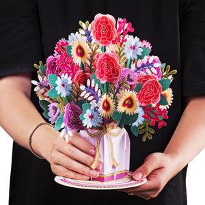 Paper Love HugePop Harmony Pop Up Flower Bouquet, With Detachable Flowers, Jumbo 10" x 14" Card