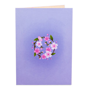 HugePop Cherry Blossom Flower Bouquet Pop Up, With Detachable Flowers, Jumbo 10" x 14" Card