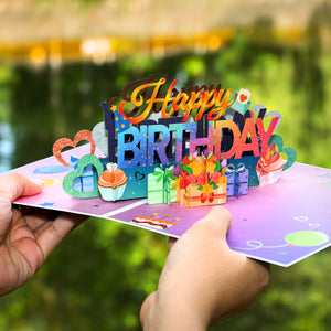Happy Birthday Frndly Pop Up Card 100% Recycled And Eco-Friendly