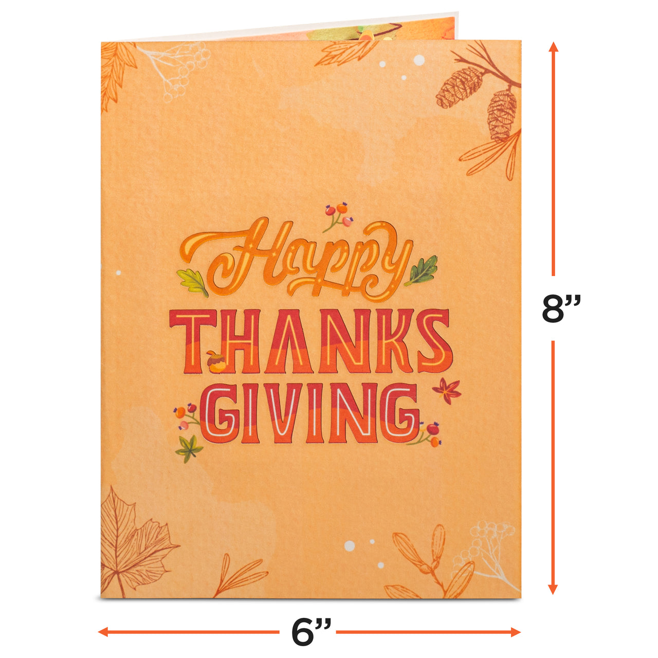 Happy Thanksgiving Frndly Pop Up Card, 8"x6" Cover