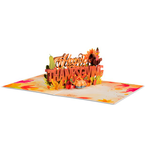 Happy Thanksgiving Frndly Pop Up Card, 8"x6" Cover