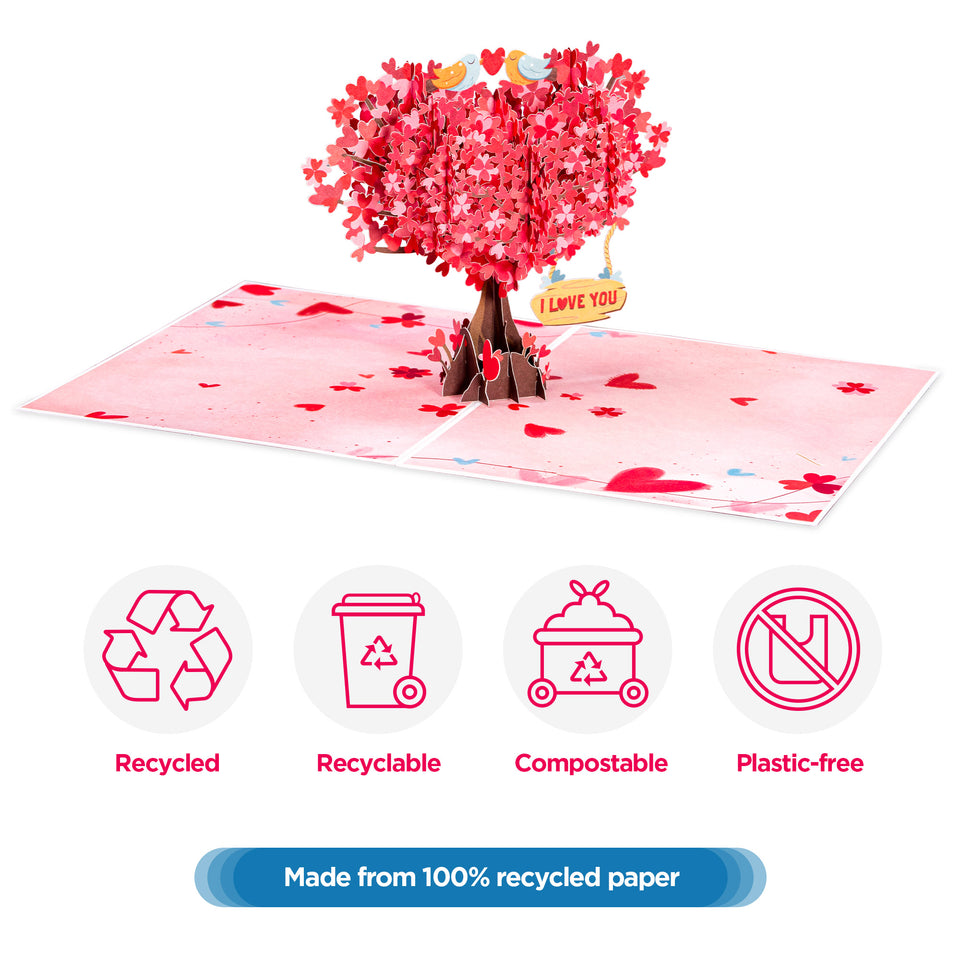 Love Tree Frndly Pop Up Card 100% Recycled and Eco-Friendly