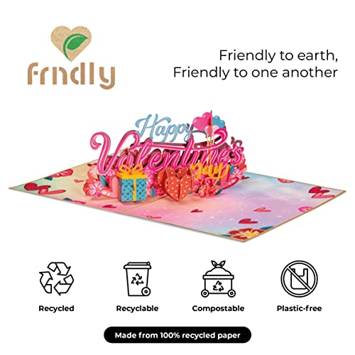 Frndly Happy Valentines Day Card Pop Up