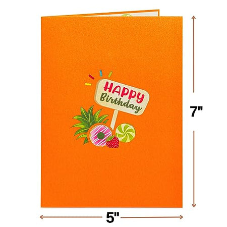 Tropical Birthday Cake Pop Up Card with Keepsake