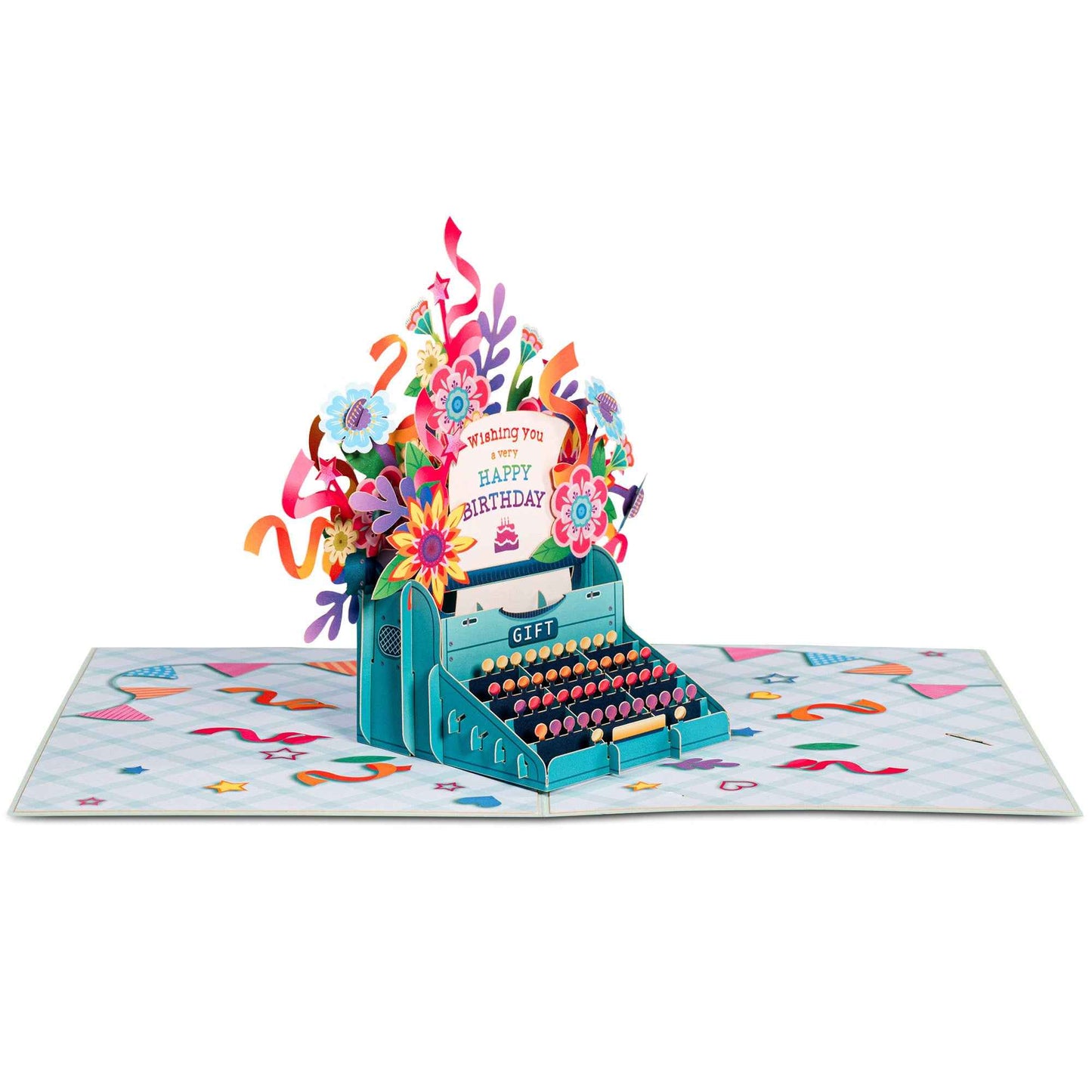 Paper Love Pop Up Cards - Happy Birthday Typewriter Pop Up Card
