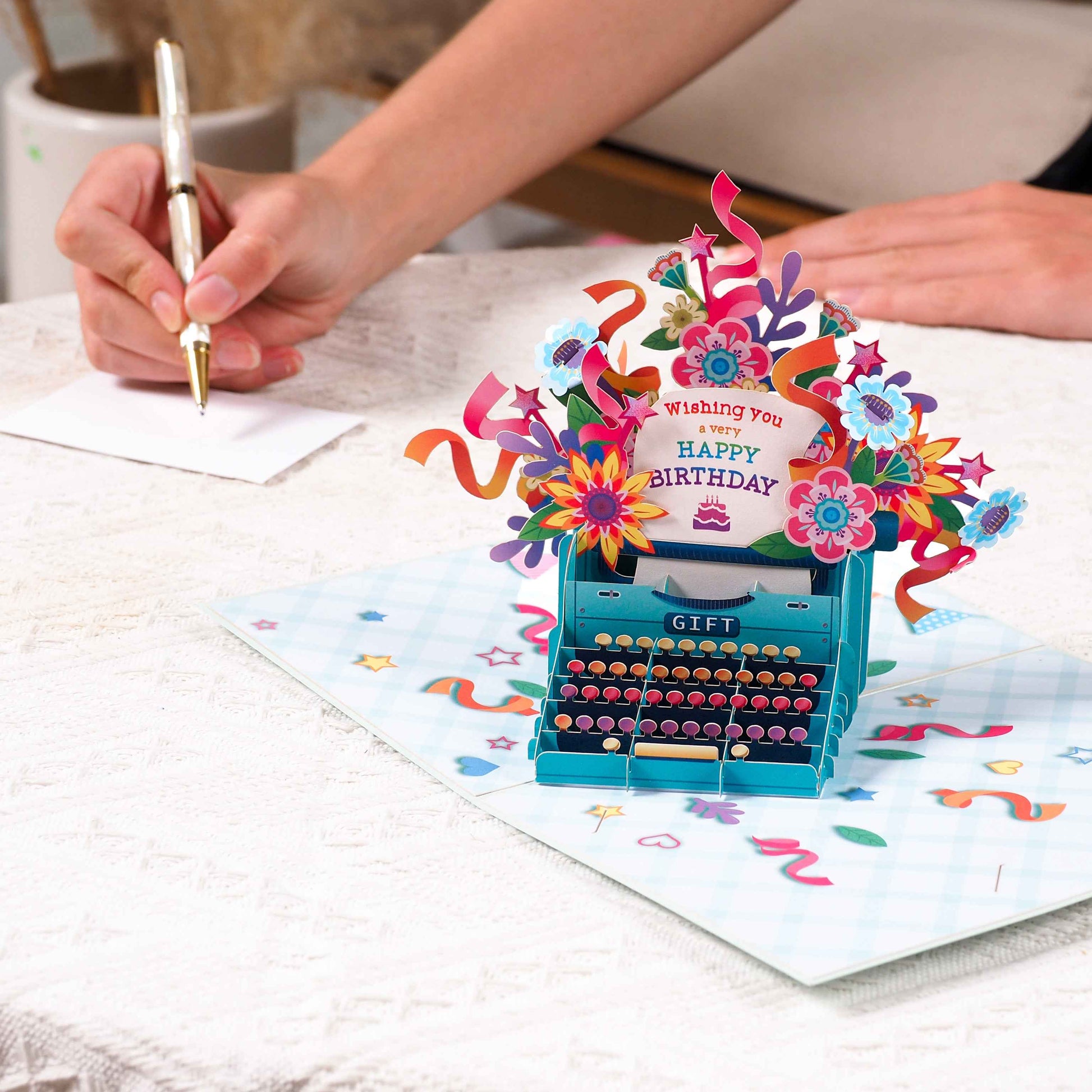 Paper Love Pop Up Cards - Happy Birthday Typewriter Pop Up Card