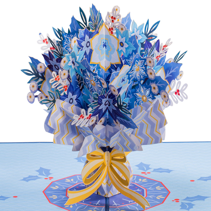 Magic Bouquet Winter Popup Card pop-up Christmas card open