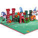 Festive Ho Ho Ho Christmas popup card with colorful 3D design and Santa accents.