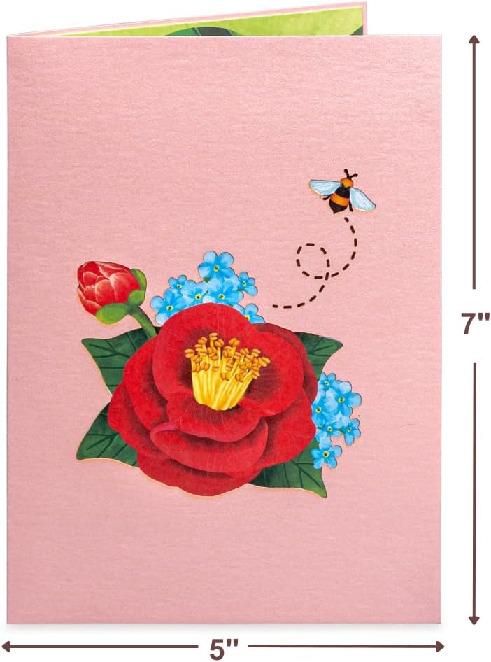 Camellia Flower Pop Up Card