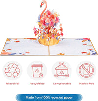 Thumbnail for Floral Flamingo Pop Up Card - Frndly 8