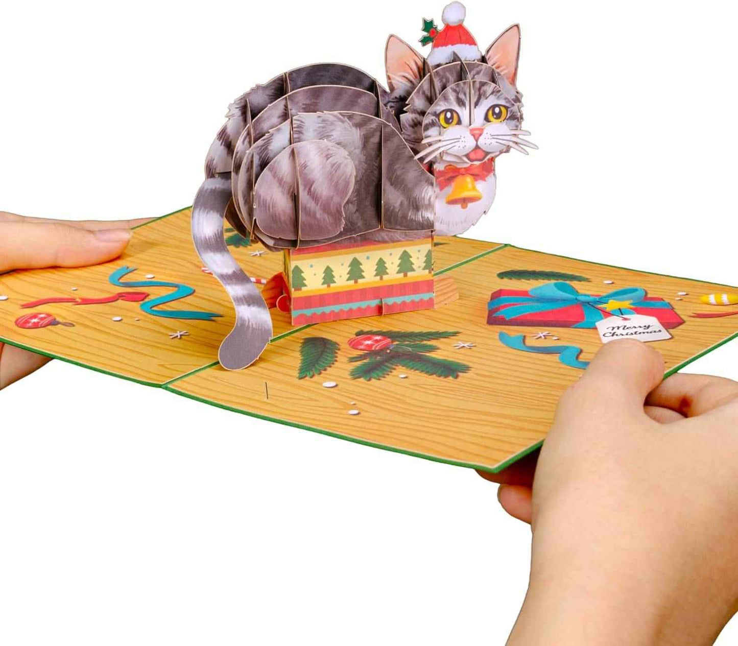 Meowy Cat Pop Up Christmas Card