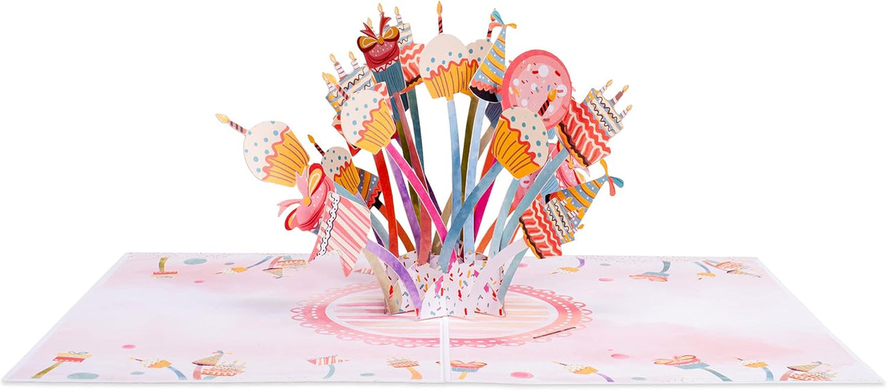 Paper Love Party Explosion Pop Up Card, For Adults and Kids - 5" x 7" Cover - Includes Envelope and Note Tag