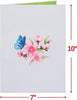 Cherry Blossom Tree Pop Up Card With Detachable Popup Keepsake - Oversized 10" x 7" Cover