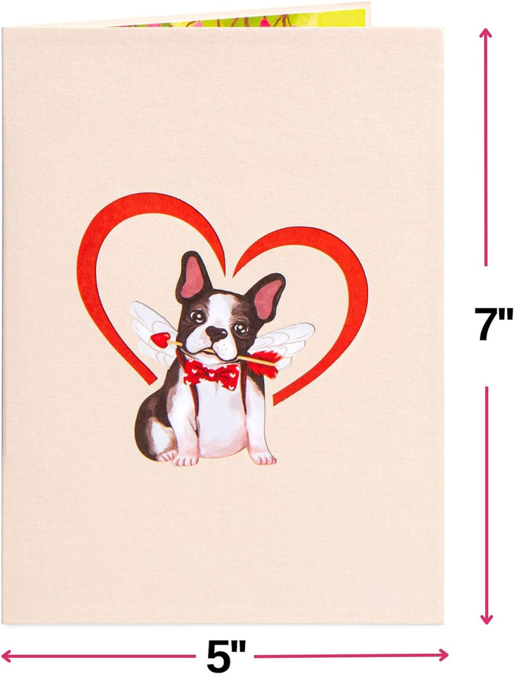 Pup's Love Cabin Pop Up Card, with Keepsake - 5"x7"
