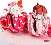 Thumbnail for Love Cat Mugs Pop Up Card- 5