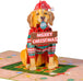 Golden Retriever Pop Up Christmas Card