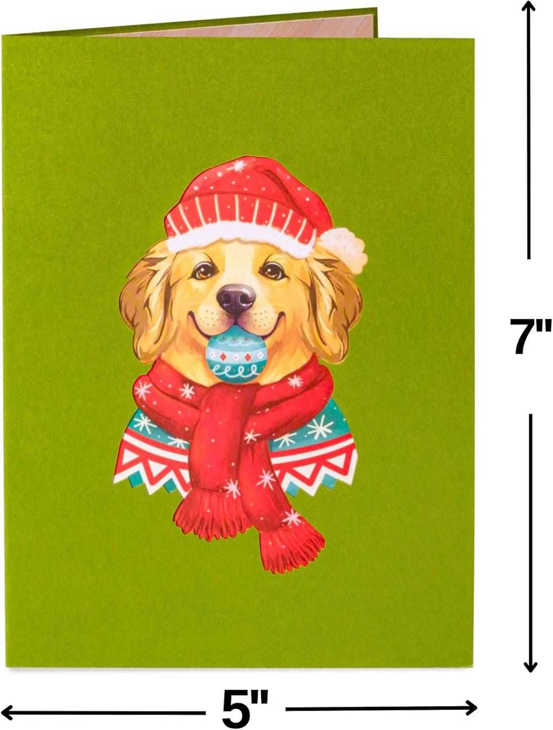 Golden Retriever Pop Up Christmas Card