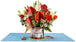 Merry Christmas Flower Bouquet Pop Up Christmas Card