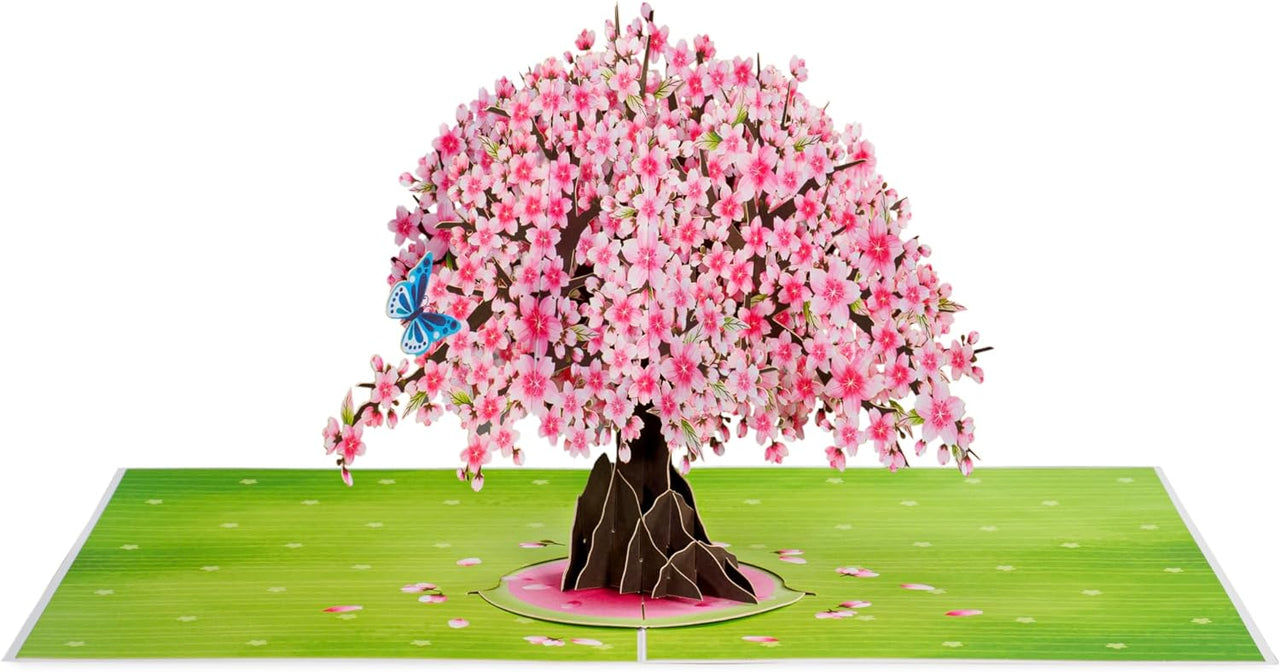 Cherry Blossom Tree Pop Up Card - Oversized 10" x 7" Cover