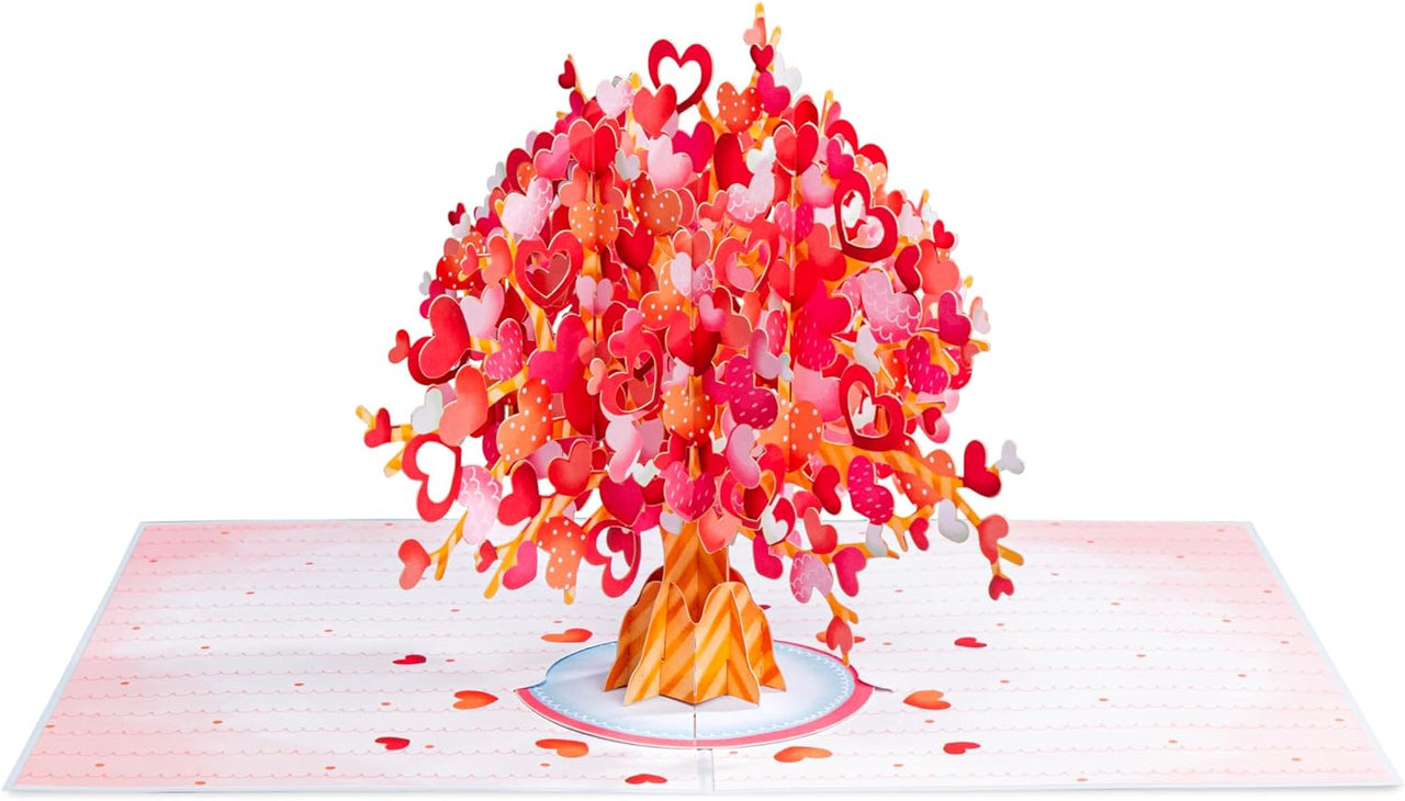 Heart Tree Pop Up Card, Oversized 10"x7" Cover